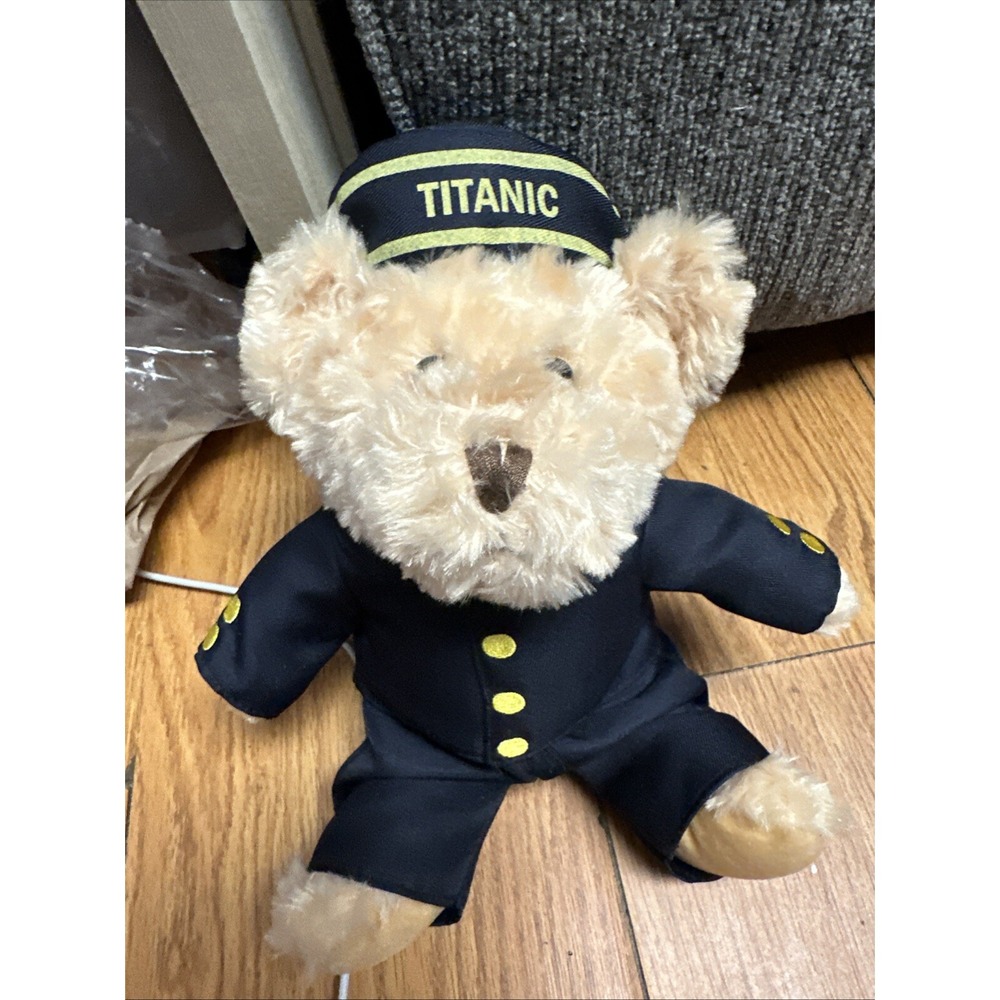 Curto Toys RMS Titanic Bear Plush Brown Sitting 9" With Hat Jacket Pants Stuffed